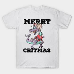 Critical Hit D20 Dice RPG Meme PnP Dragon Merry Critmas Gift T-Shirt